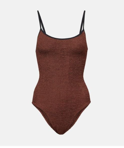 Pamela Swim Metallic Choc and Black