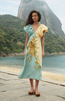 Marine Garden Sand Midi Dress