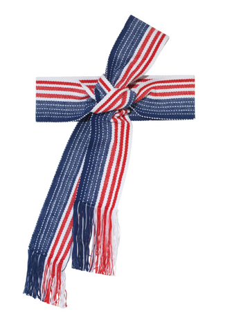 Handwoven Belt White Red Navy