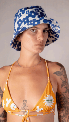 Nahui Ollin Bucket Hat Blue