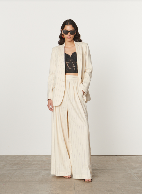 Nunes Pant White Blue Stripe