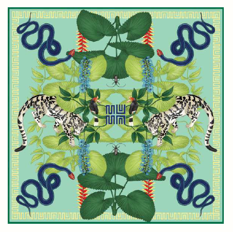 Yin Snake Mirror Scarf