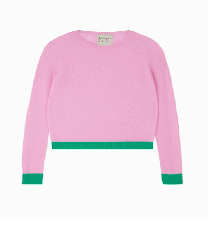 Contrast Crew Sweater Pink