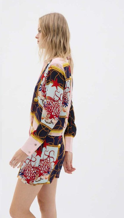 Coral Netting Relaxed Shirt Dress