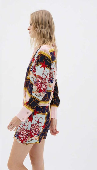 Coral Netting Relaxed Shirt Dress