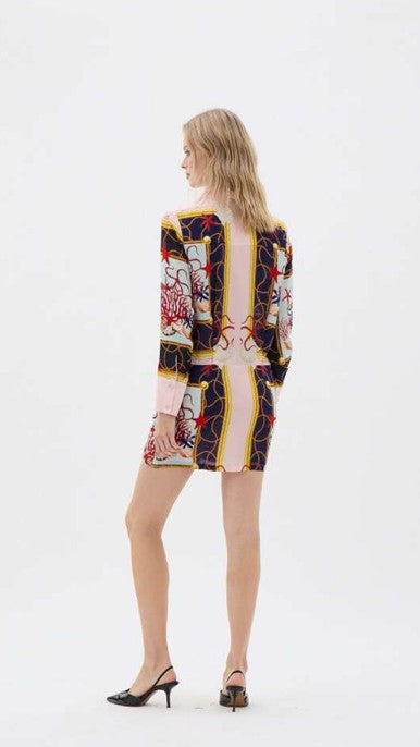 Coral Netting Relaxed Shirt Dress