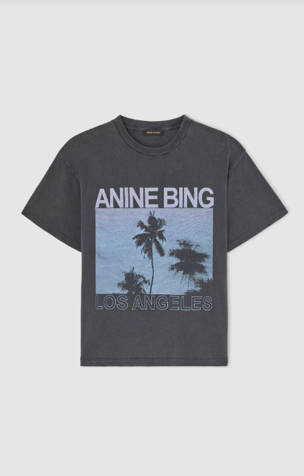 Cade Tee Wildflowers Washed Grey