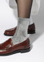Metallic Ribbed Socks Silver