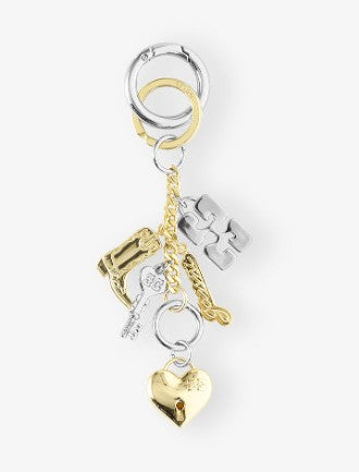 Ganni Bou Keyring Silver and Gold