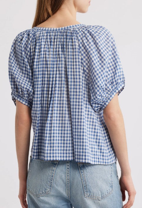 June Top Blue Gingham