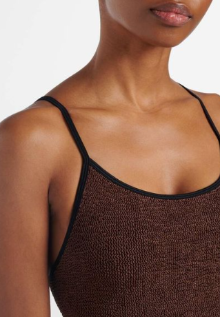 Pamela Swim Metallic Choc and Black