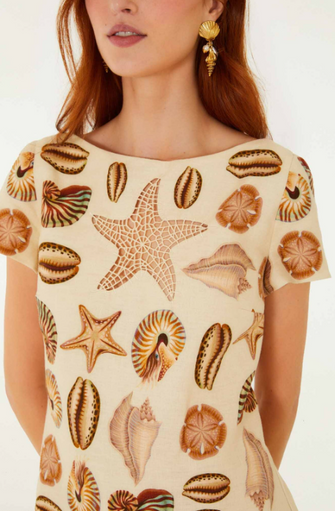 Marine Shells Sand Mini Dress