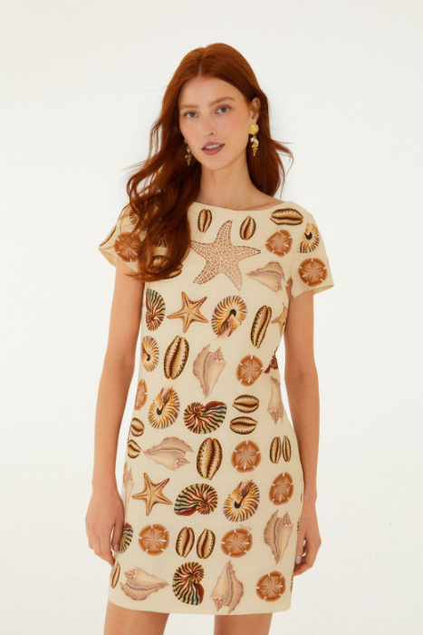 Marine Shells Sand Mini Dress