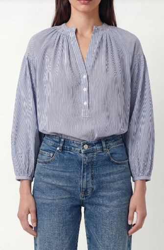 Nipoa Blouse White Blue