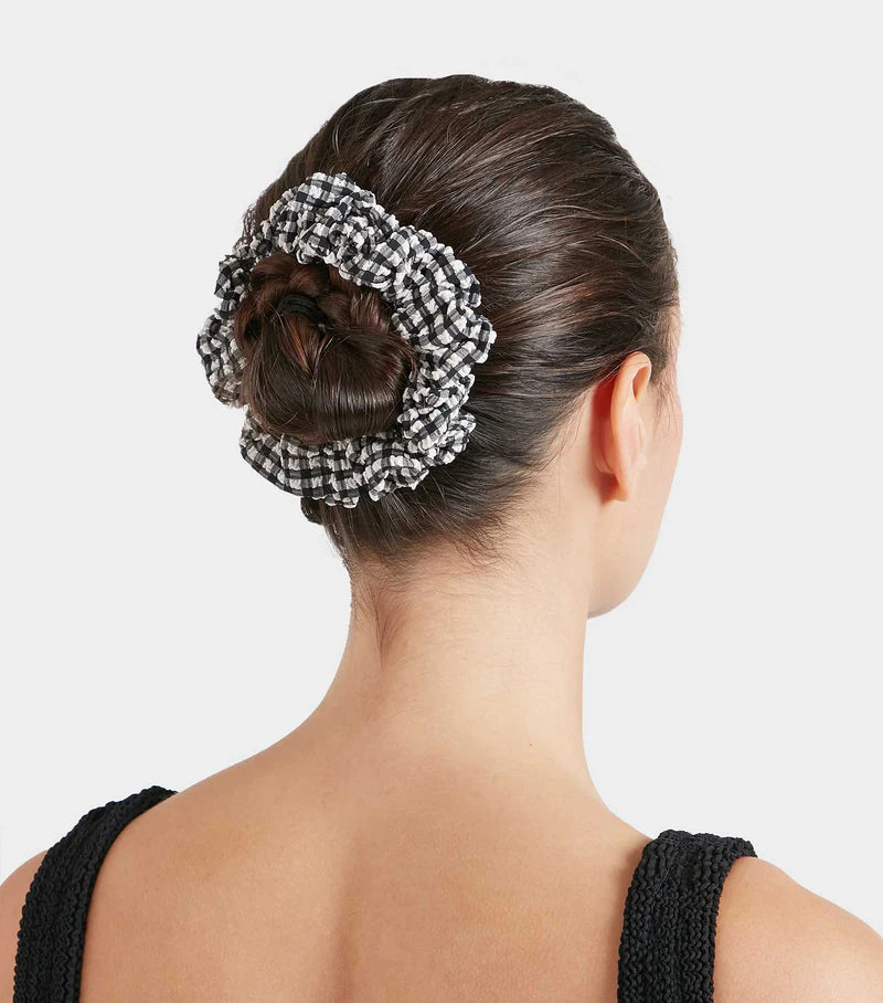 Gingham Scrunchie Black