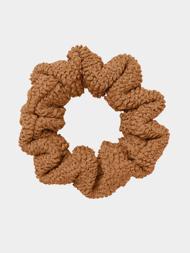 Crinkle Scrunchie Metallic Cocoa