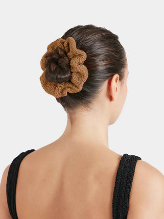 Crinkle Scrunchie Metallic Cocoa