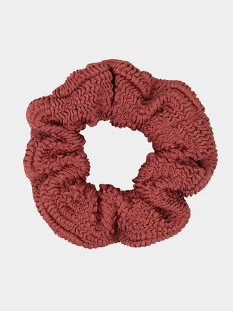 Crinkle Scrunchie Metallic Rosewood