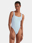Square Neck Swim Metallic Ice Blue