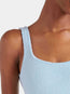 Square Neck Swim Metallic Ice Blue