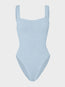 Square Neck Swim Metallic Ice Blue