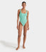 Square Neck Swim Metallic Mint
