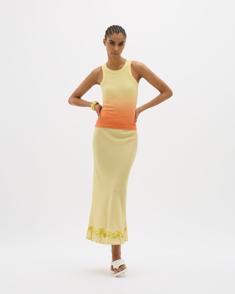 Yin Ribbed Singlet Sunset