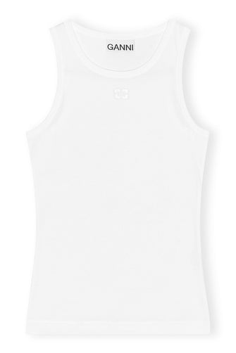 Soft Cotton Rib Tank Top White