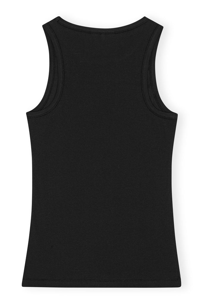 Soft Cotton Rib Tank Top Black