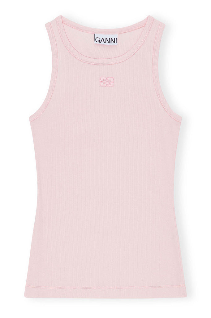 Cotton Rib Tank Top Pink