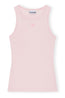 Cotton Rib Tank Top Pink
