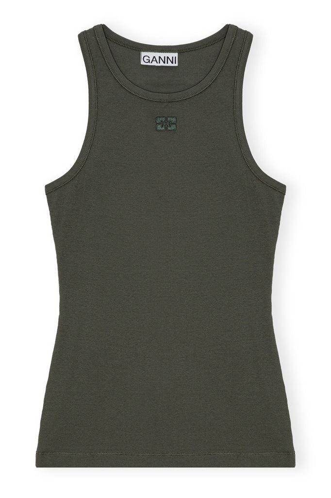 Cotton Rib Tank Top Climbing Ivy