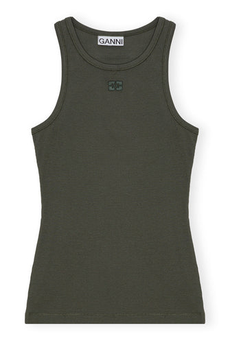 Cotton Rib Tank Top Climbing Ivy