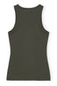Cotton Rib Tank Top Climbing Ivy