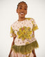 La Scala Tee Swathe Pink with Feathers