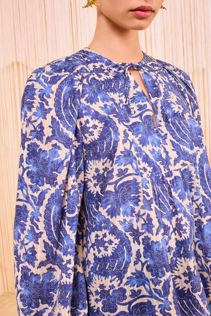 Brea Long Sleeve Blouse Ocean