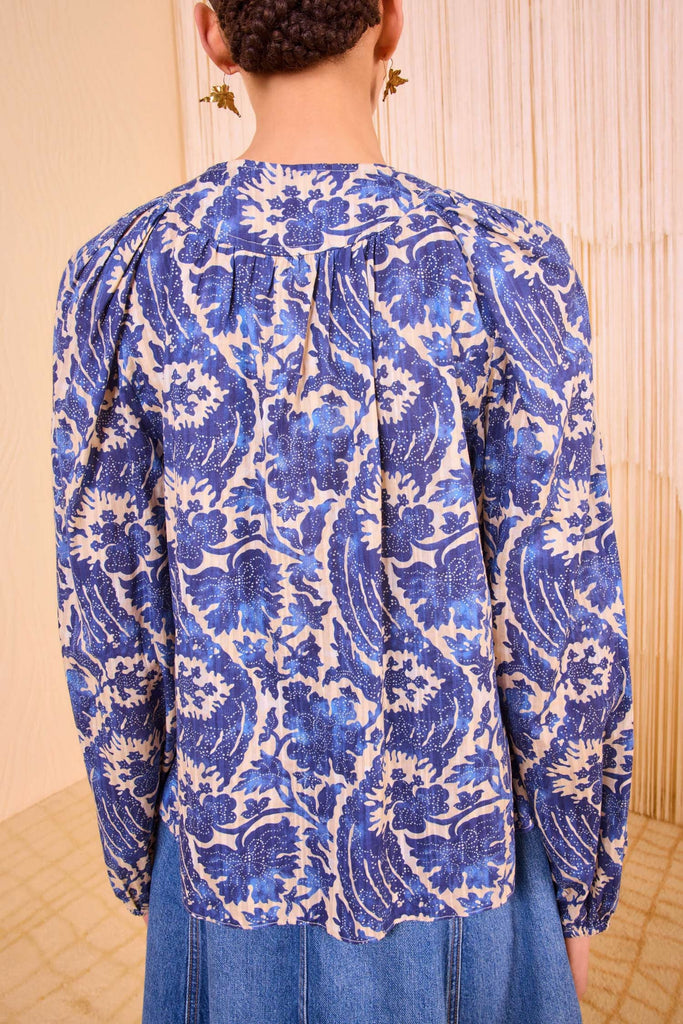 Brea Long Sleeve Blouse Ocean