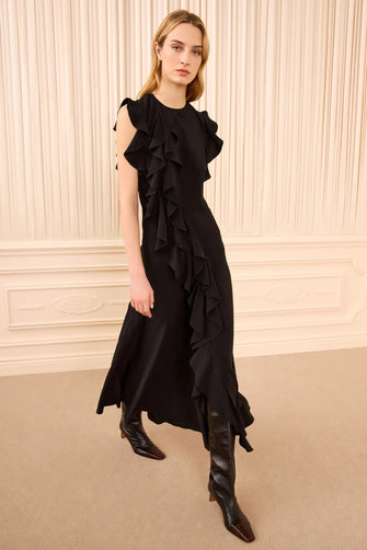 Ameline Silk Dress Noir