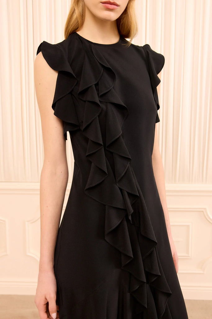 Ameline Silk Dress Noir