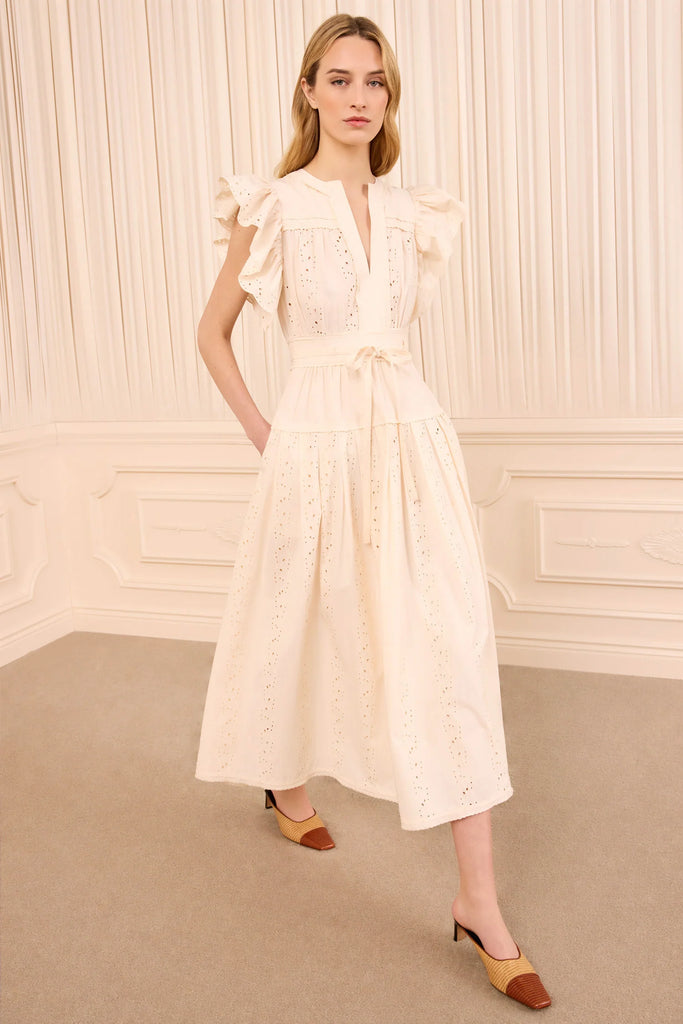 Dani Cotton Dress Pearled Ivory