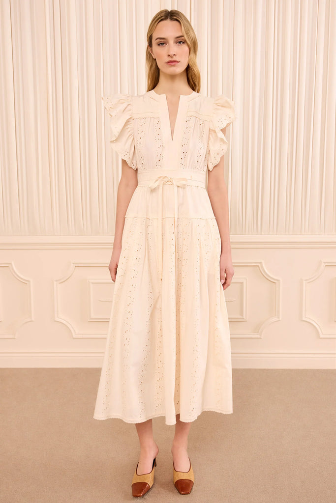 Dani Cotton Dress Pearled Ivory