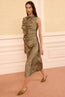 Demetria Taffeta Dress Light Gold