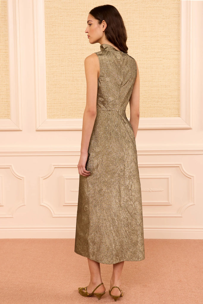Demetria Taffeta Dress Light Gold