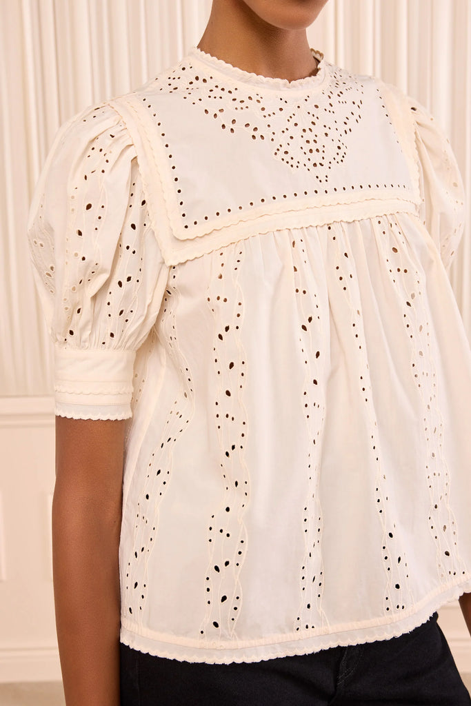 Una Cotton Top Pearled Ivory