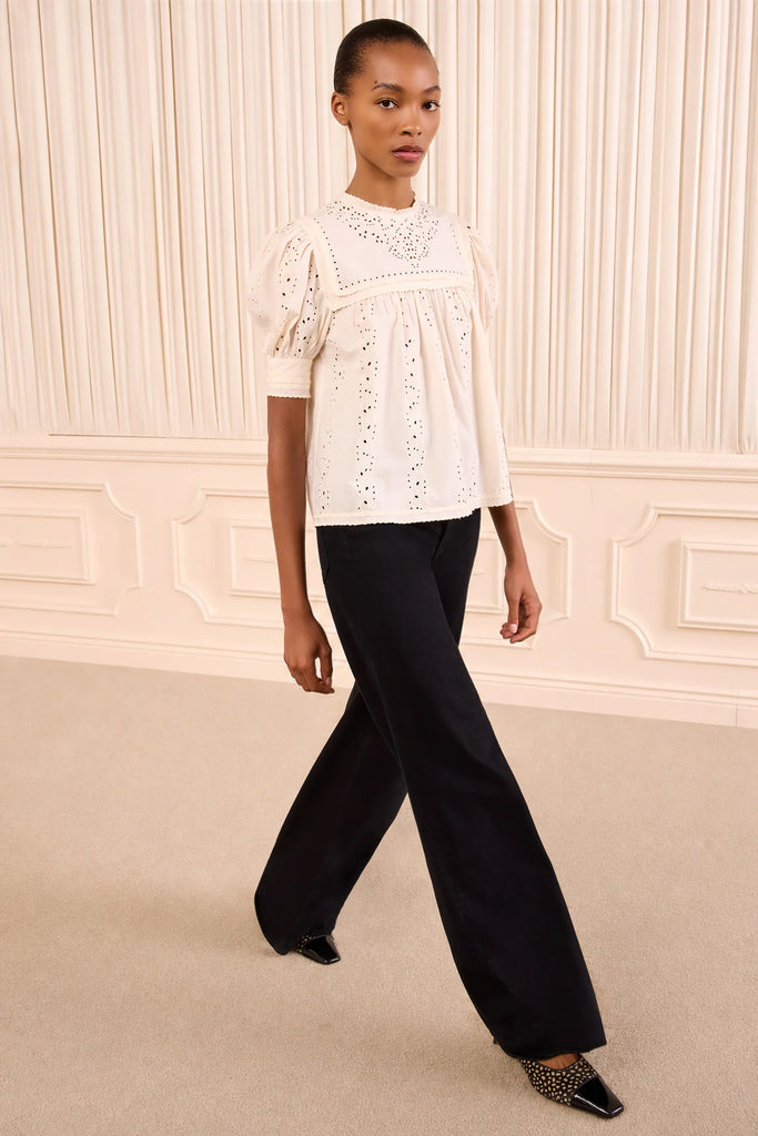 Una Cotton Top Pearled Ivory