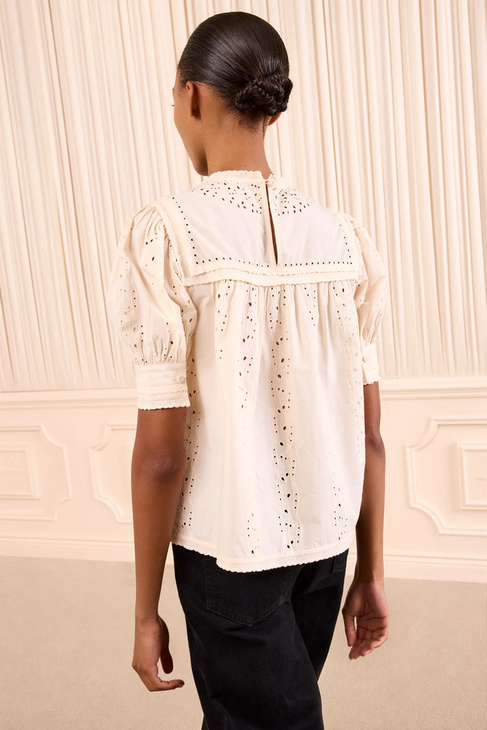 Una Cotton Top Pearled Ivory
