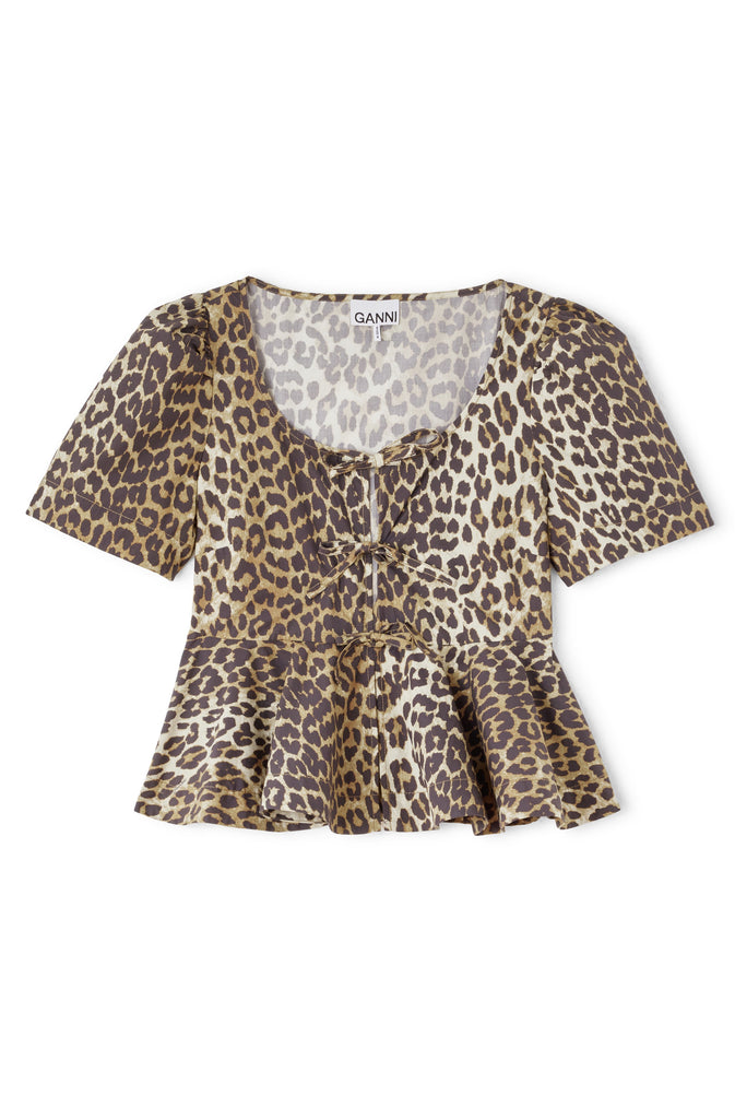 Cotton Peplum Blouse Almond Milk