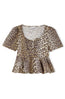 Cotton Peplum Blouse Almond Milk