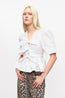 Washed Cotton Tie Strap Blouse