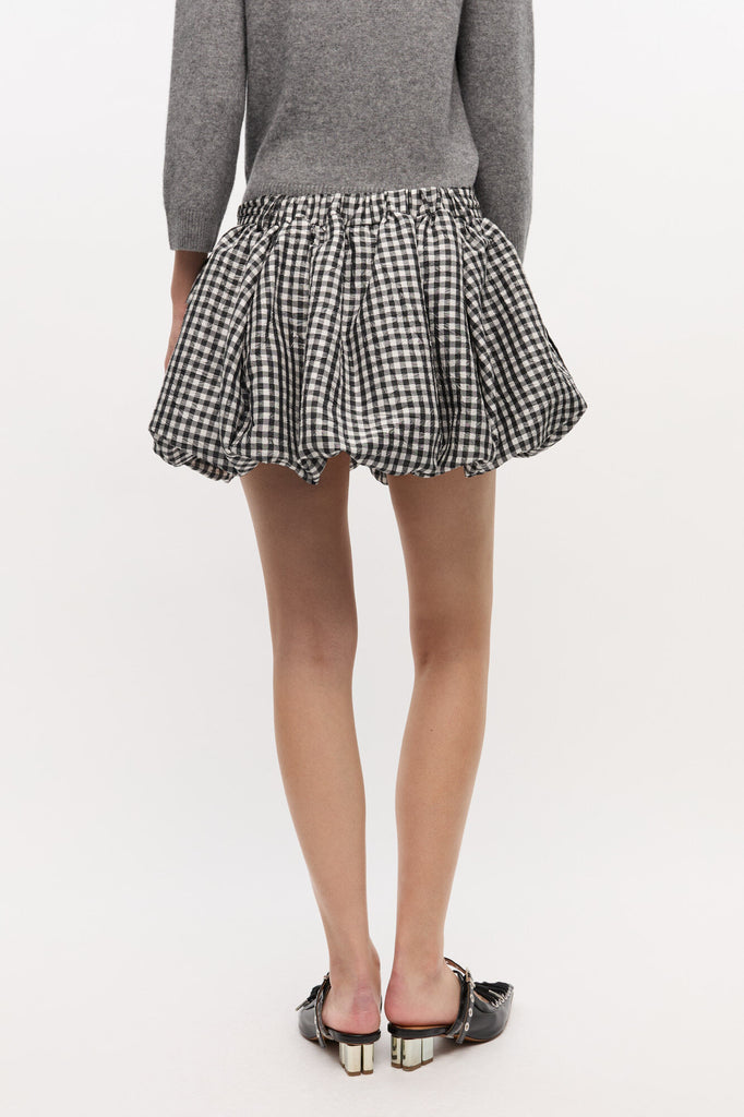 Taffeta Check Bubble Mini Skirt